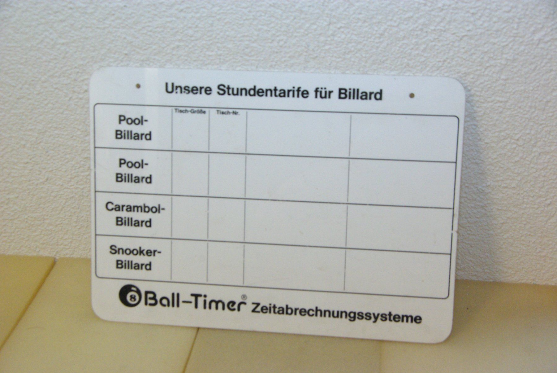 Tavoli da biliardo: Ball-Timer Zeitabrechnungssystem Tafel – Usato da Herisau venduto da Cevianer1844 1