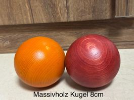 Massivholz Kugel 8cm in verschiedenen Farben