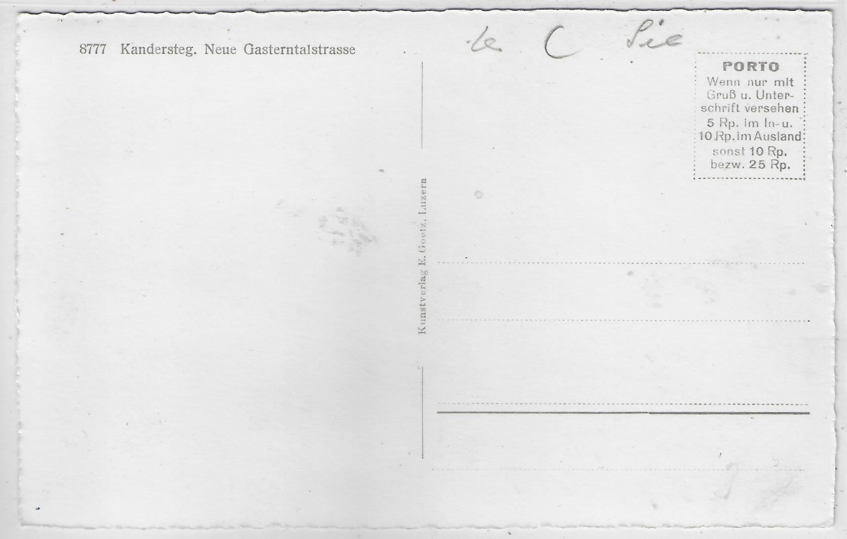 Cartoline postali: Kandersteg - Neue Gasterntalstrasse – Usato da Ettingen venduto da Kartenplanet 1