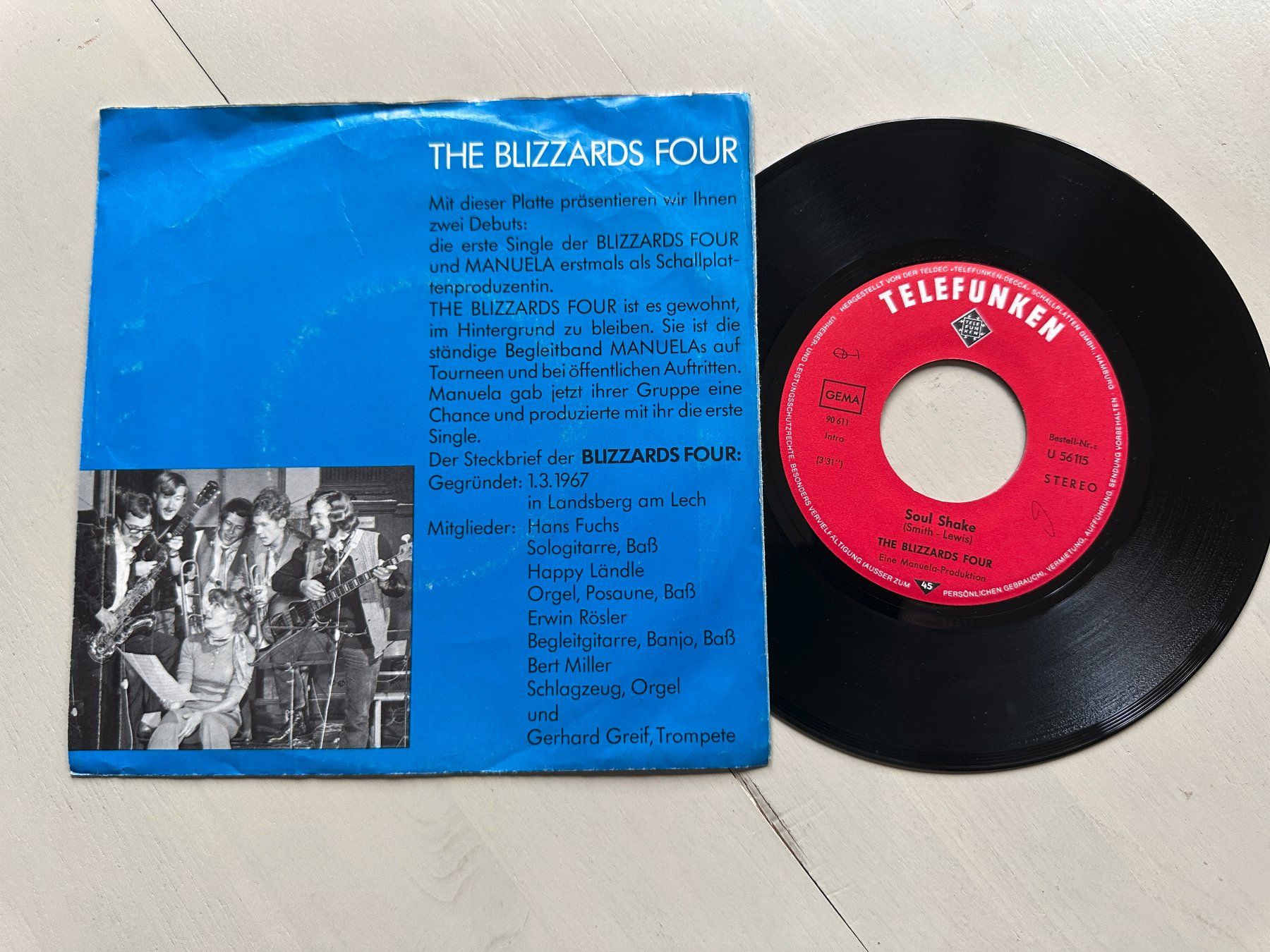 Dischi in vinile: THE BLIZZARDS FOUR rare Soul shake Single Psychedelic 60's – Usato da Basel venduto da Partridge 1