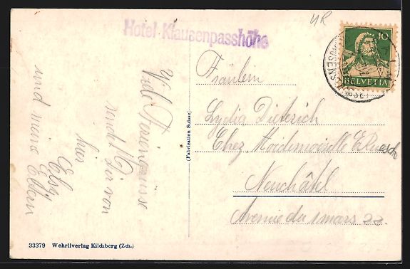 Cartoline postali: Klausen-Passhöhe, Hotel Klausen-Passh – Usato da Berlin venduto da bartko-reher 1