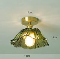 Lampe Suspendue Vintage en Pierre de Verre à Fleurs