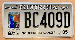 US Nummernschild Georgia 2005 BC409D