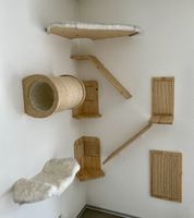 Wandmontage Kletterelemente Katzen naturholz, neu