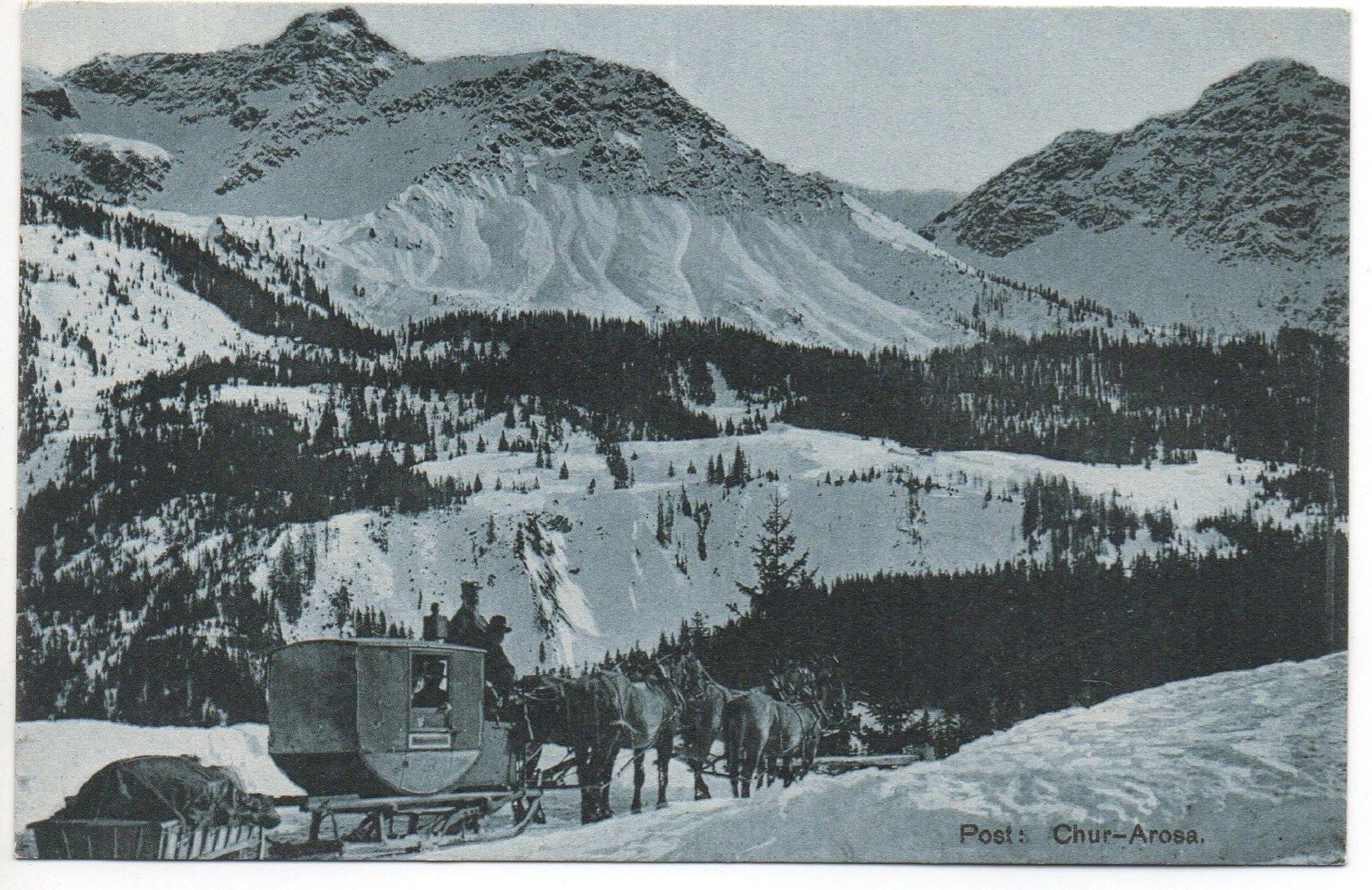 Cartoline postali: CHUR-AROSA Schlitten-Post – Nuovo (secondo la descrizione) da Jona venduto da philajona
