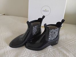 Bottes de pluie Lemon Jelly noires paillettes neuves T38