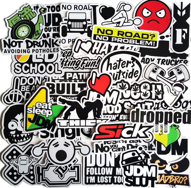 50 Stk. Sticker Aufkleber - JDM Auto Aufkleber (Neu und ...