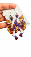 Boucles d'oreilles artistiques “oiseaux multicolores neuves