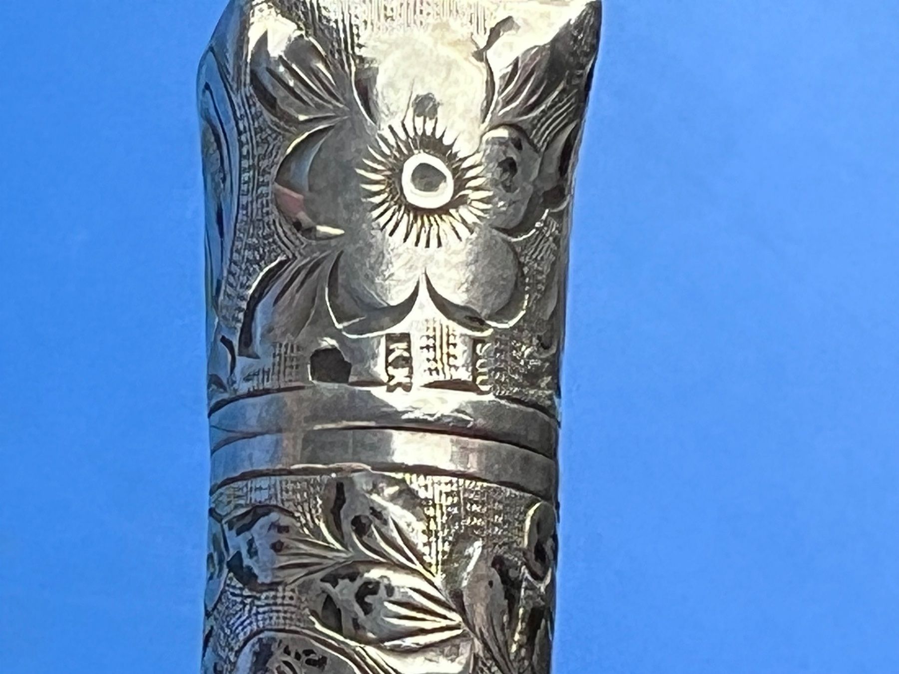 Make-up: Prächtiger antiker gravierter Silber 900 Lippenstift – Usato da Unterengstringen venduto da Gustav03 6