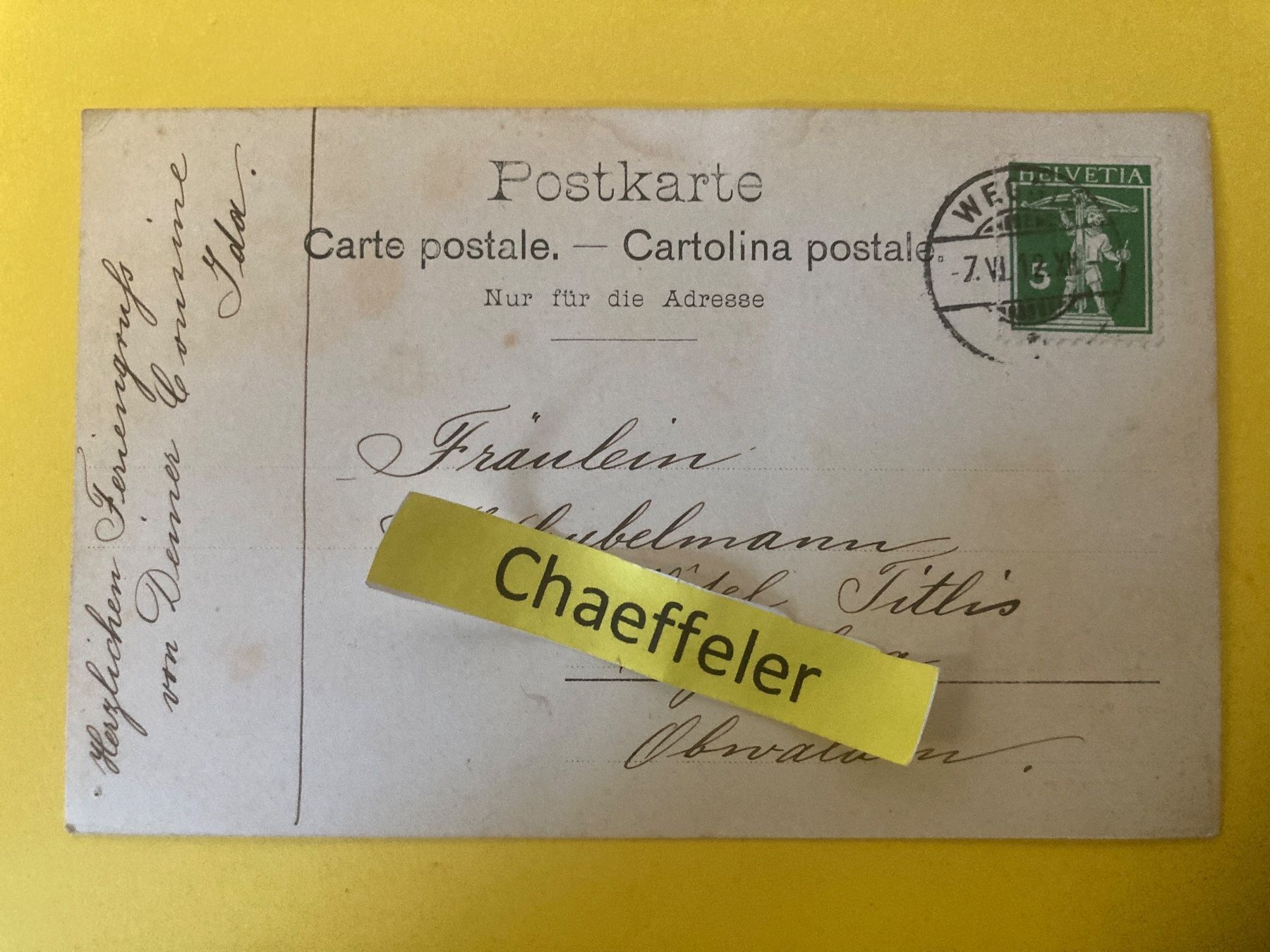 Ansichtskarten: 1912     122  Weggis – Gebraucht aus Zürich von Chaeffeler 1