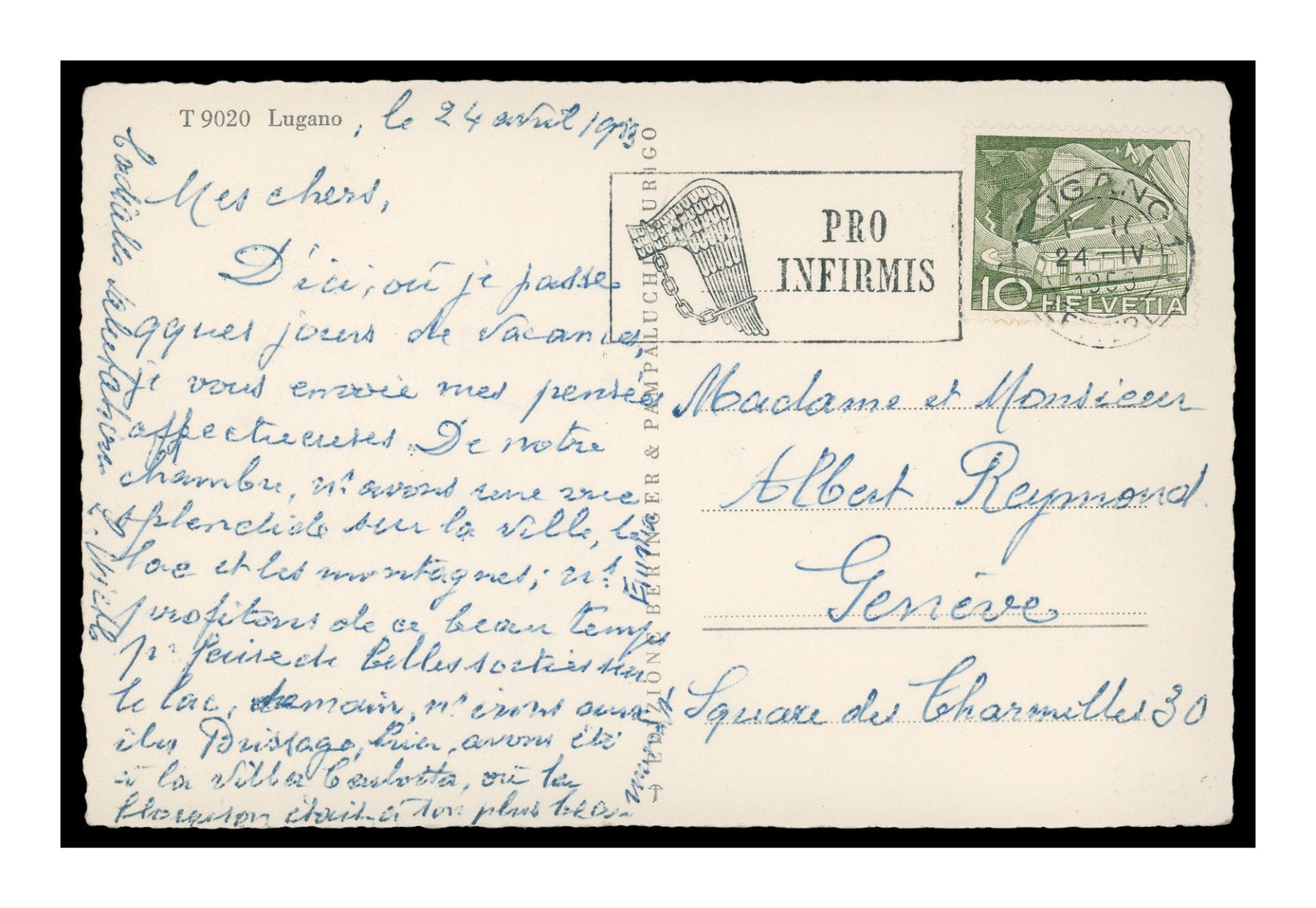 Cartoline postali: LUGANO - 1953 "Vue sur les Quais" – Usato da Onex venduto da gonsla01 1