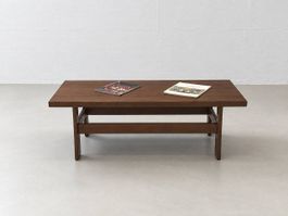 Skandinavischer Vintage Couchtisch aus dunklem Holz, 1970er
