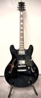 Albatross Semi-Hollow E-Gitarre im ES-335-Stil – Schwarz