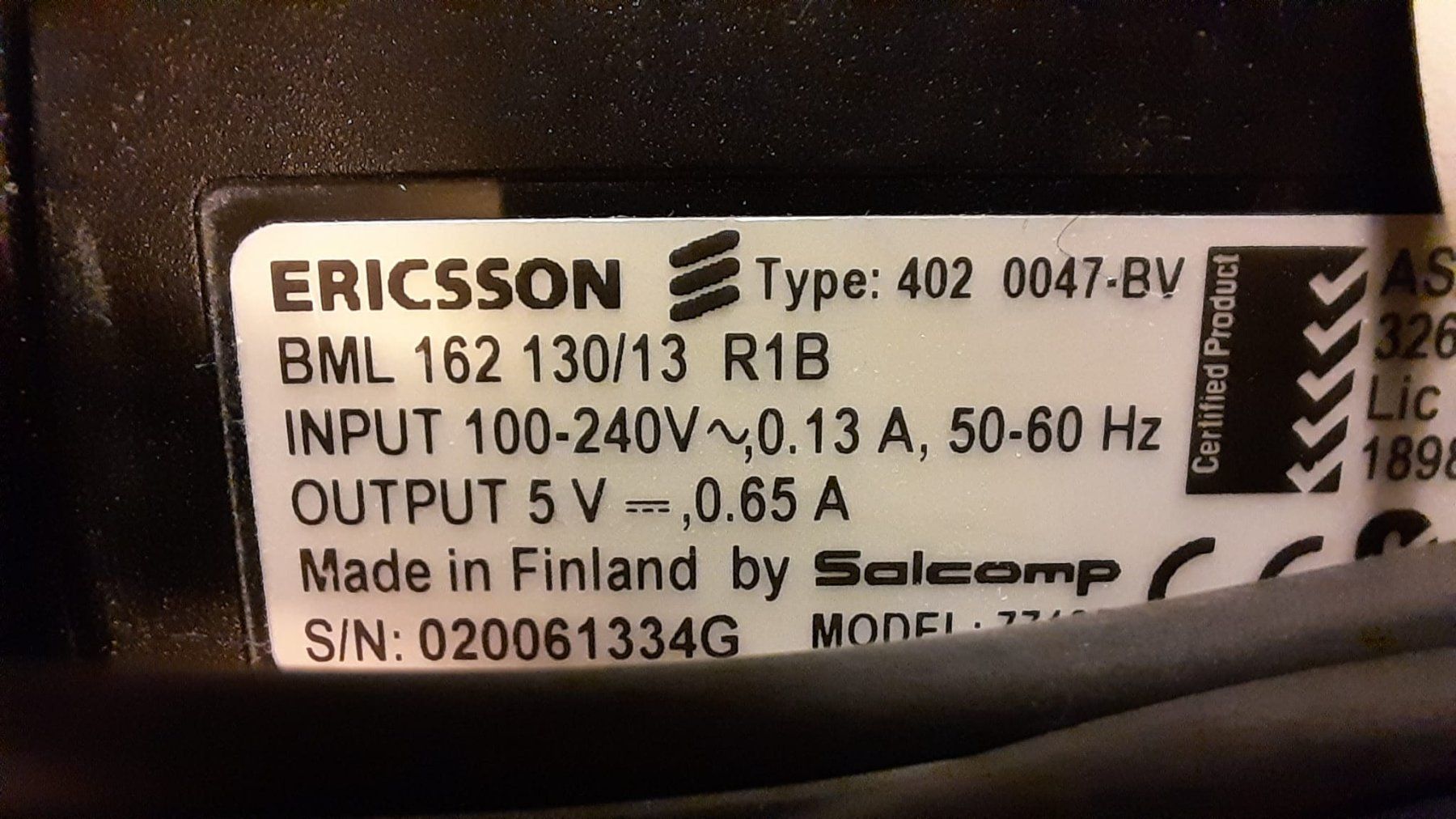 Ericsson Chargements: Ladegerät Ericsson BML 162 – D'occasion à Zürich par balin777 1
