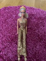 Barbie Sammlerpuppe Gold Glitzer Overall Rarität Top!