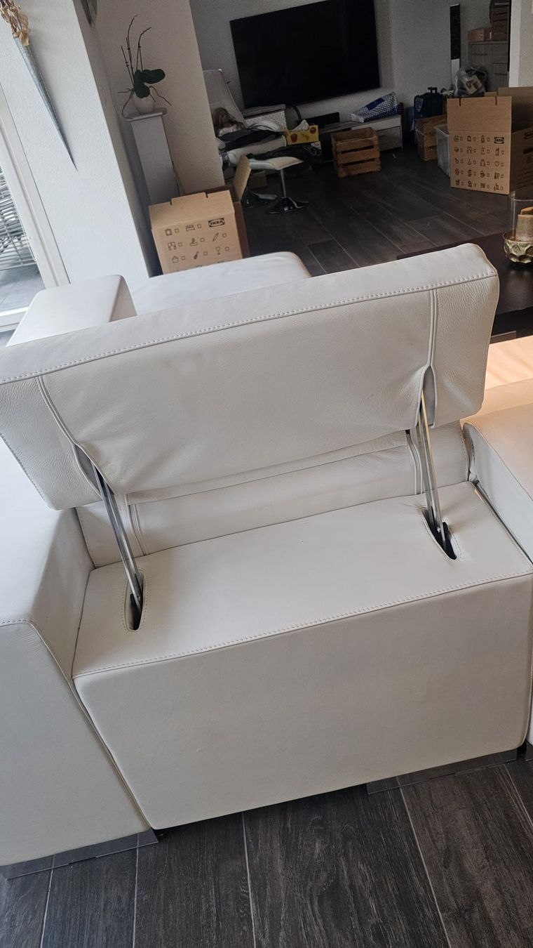 Sofas: Ecksofa, Leder, weiss – D'occasion à Freienstein par Mitenand 5