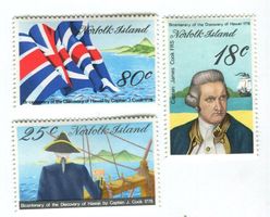 Briefmarken Schiffe. James Cook. Norfolkinsel