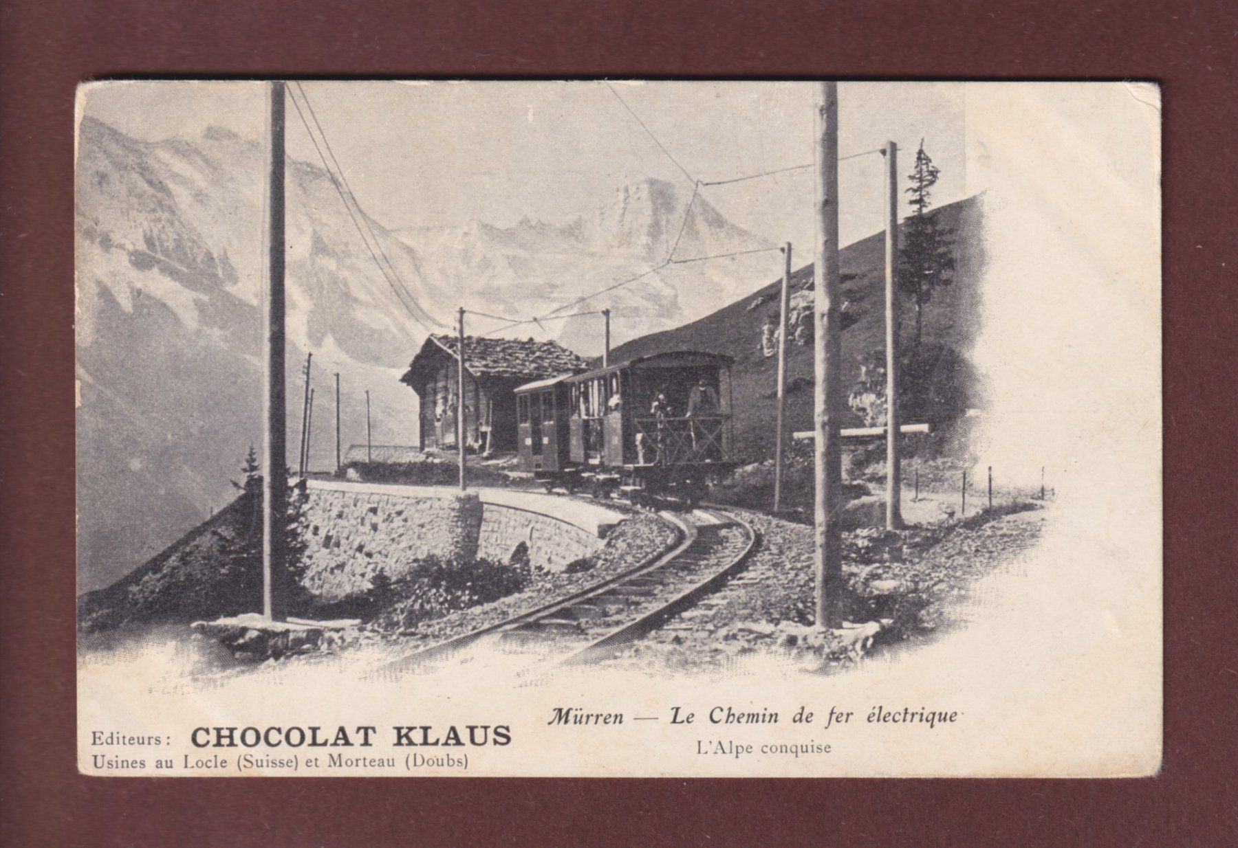 Cartoline postali: MÜRREN - Bahn - Chocolat Klaus – Usato da Pully venduto da nicecards