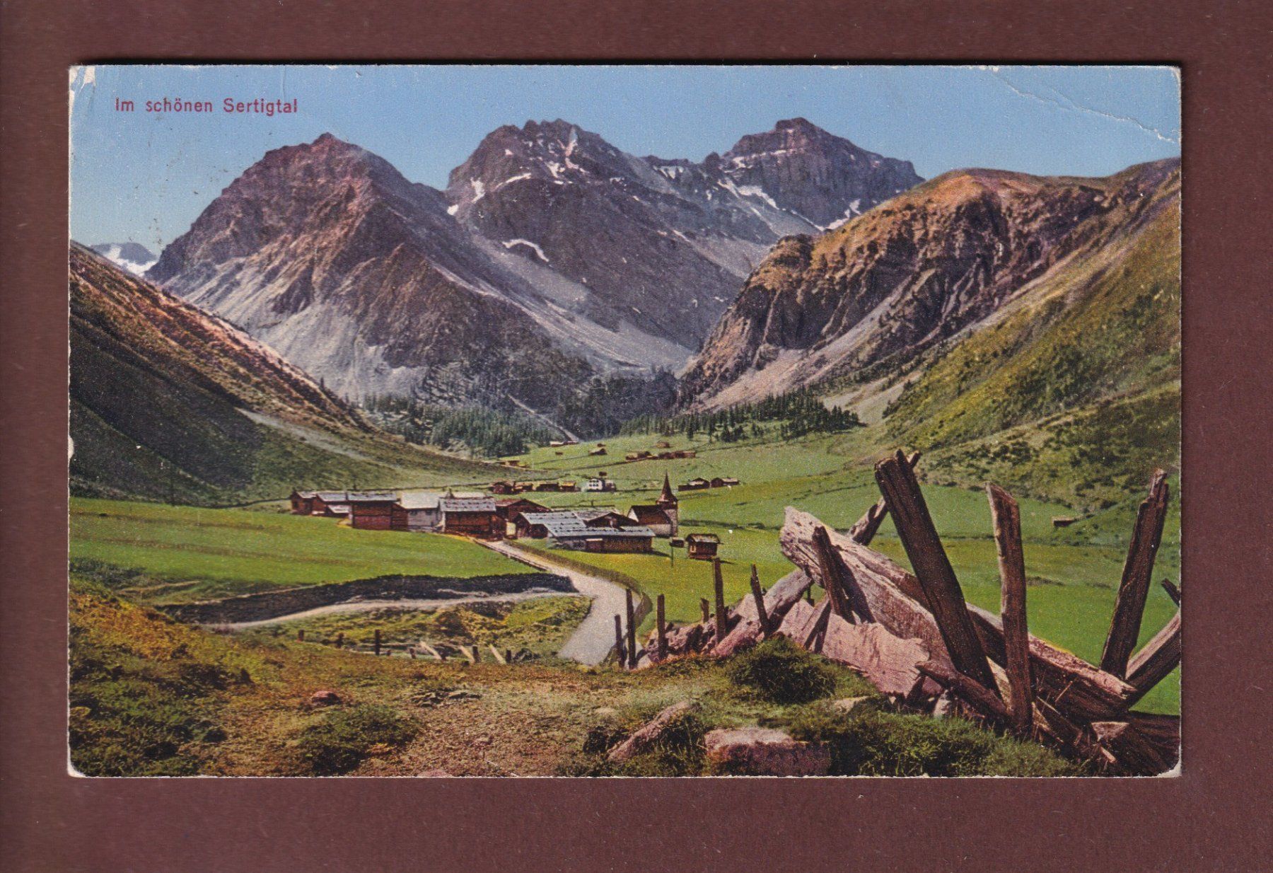 Cartoline postali: DAVOS - In schönen Sertigtal - 1926 // Eckbug // – Usato da Pully venduto da nicecards
