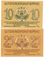 Deutschland Notgeld Boppard 10 + 25 Pfennig 31.12.1920