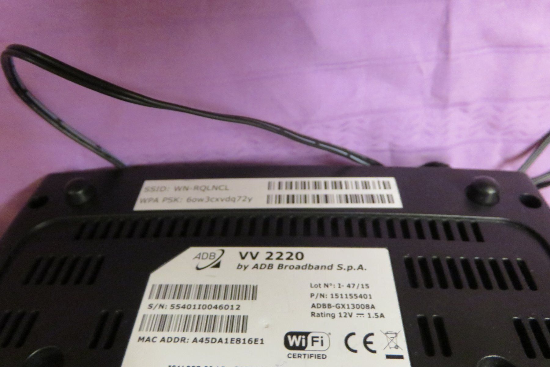 Modems & Router: Router ADB VV2220 mit Netzteil – Gebraucht aus Worben von MaKo3252 3