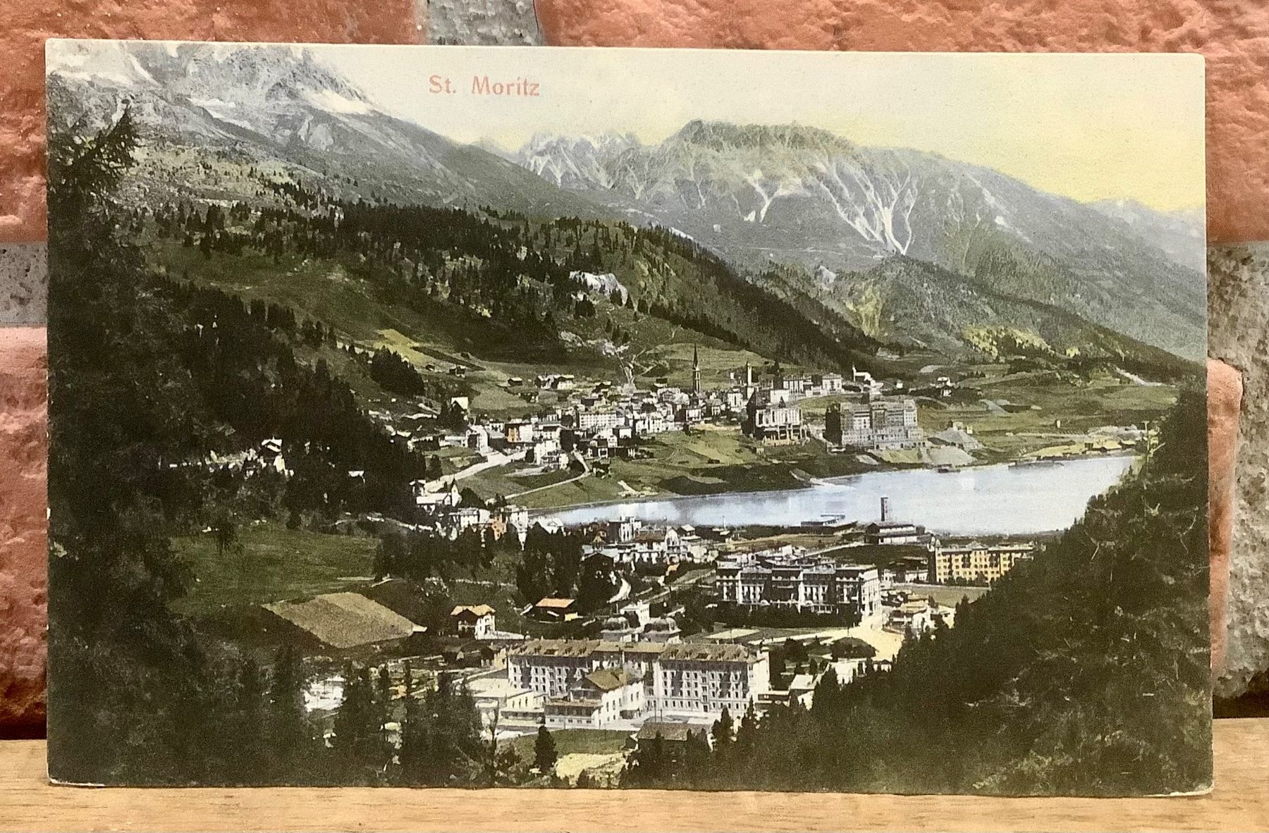 Cartoline postali: ST. MORITZ mit See & Berge - Engadin – Usato da Root venduto da ENGLAND-TREASURES