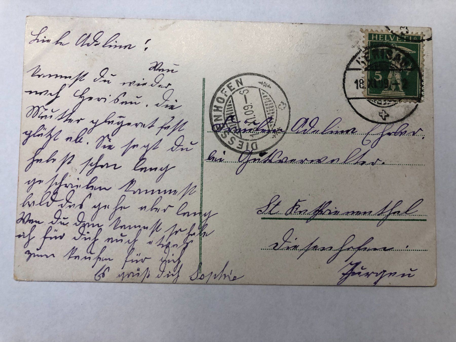 Ansichtskarten: Herisau Poststrasse  1909 – Gebraucht aus Pfäffikon ZH von Waltoversand 1