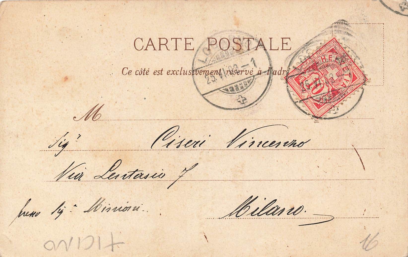 Cartoline postali: Locarno piazza grande 1901 – Usato da Biasca venduto da Blenio71 1