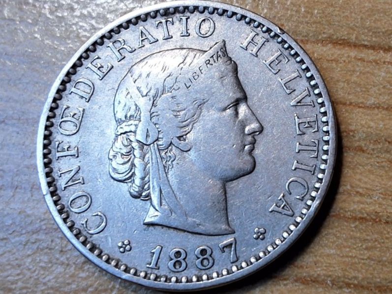 Tutti le monete: 20 Rappen 1887 – Usato da Münchenstein venduto da purbach1 8