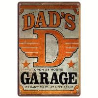 Blechschild "Dad's Garage"