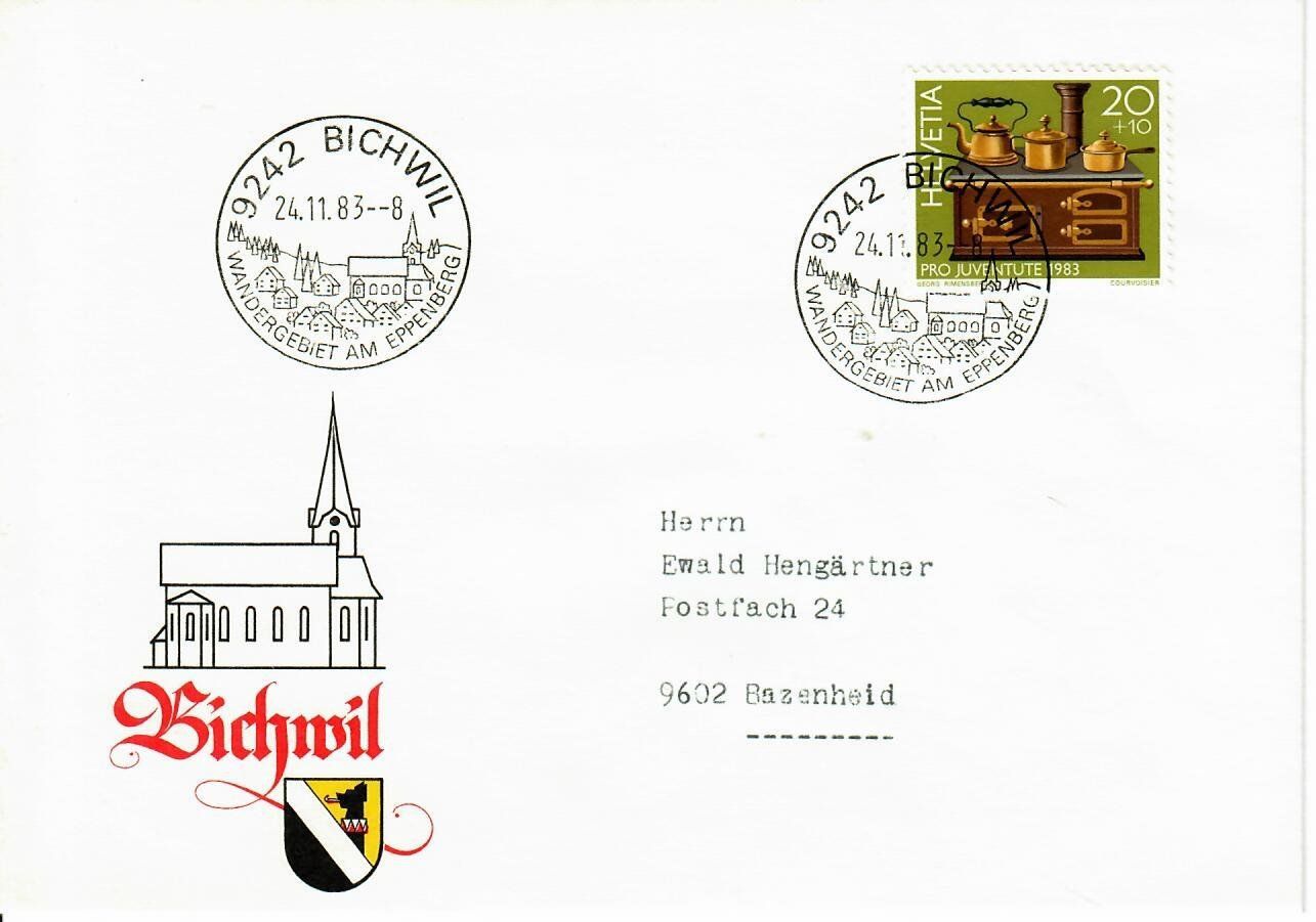 Alle Briefmarken: Brief aus Bichwil – Gebraucht aus Hochdorf von Ziegel-16