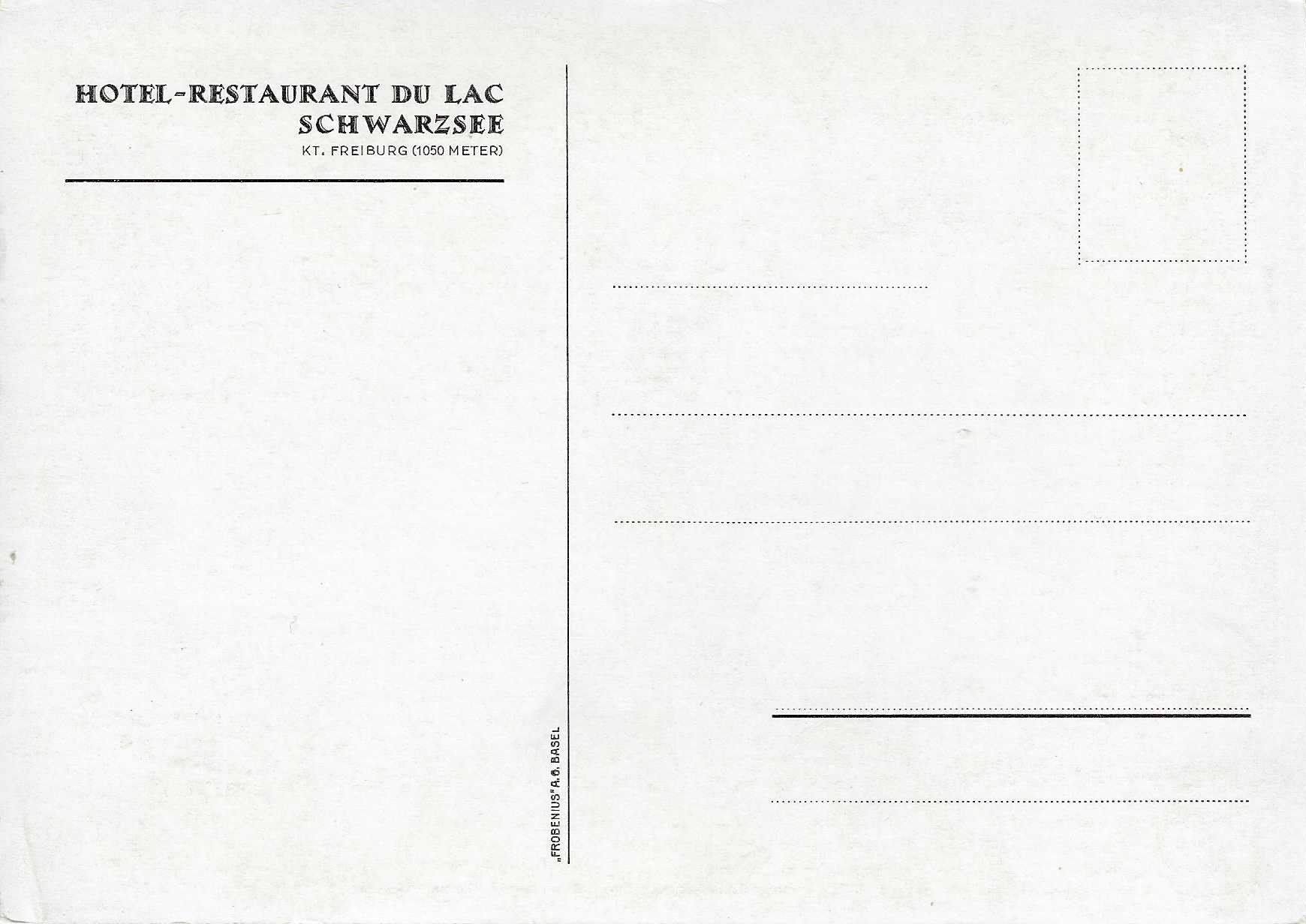 Ansichtskarten: Hotel-Restaurant du Lac Schwarzsee FR – Neu (gemäss Beschreibung) aus Rothrist von Stranglehold 1
