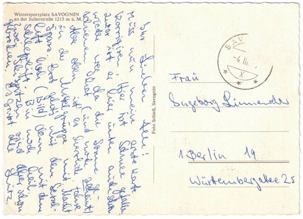 Cartoline postali: Savognin - Sessellift – Usato da Binningen venduto da Mountainrider 1