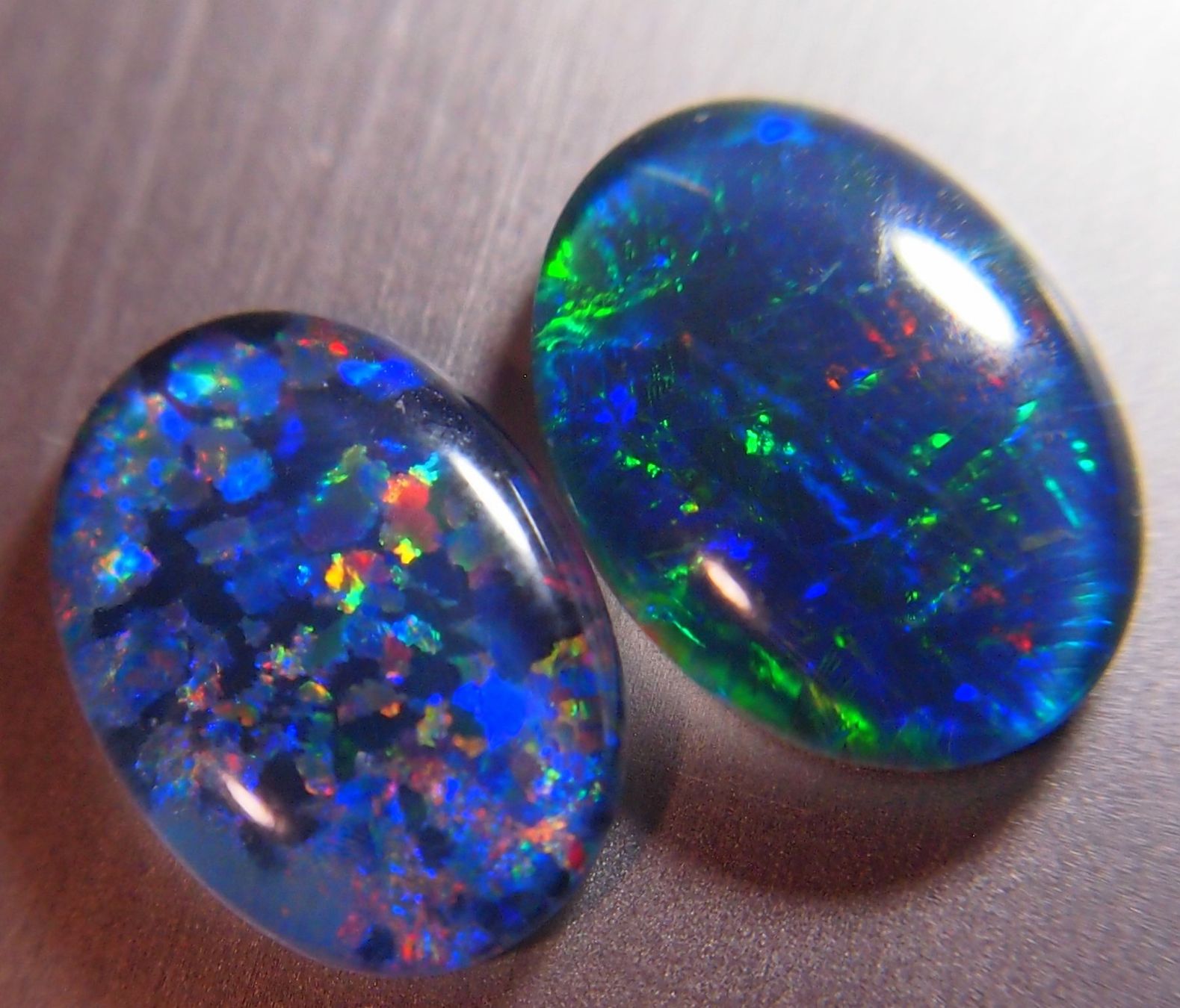 Pierres précieuses: 2 x 3,5 ct. Blackopal Triplette AAA – Neuf (Voir description) à Reinach BL par Hesekiel39 1