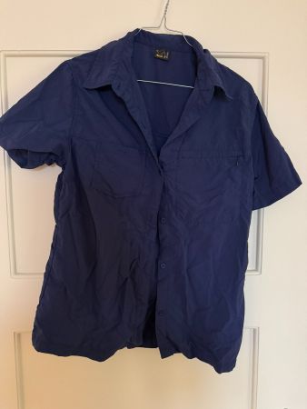 SALEWA Wanderhemd Bluse Dunkelblau Gr. 42 D Kurzarm Outdoor