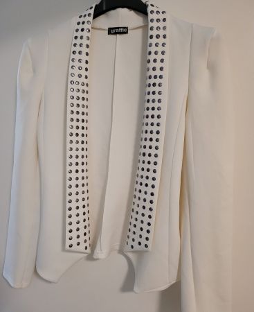 Blazer neu weiss, deko nieten