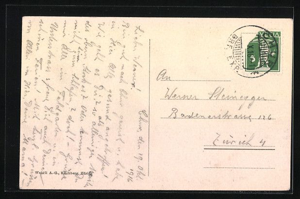 Cartes postales: AK Chur, Strassenpartie mit Post, 1916 – D'occasion à Berlin par bartko-reher 1