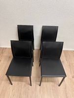 Moderne Freischwinger Esszimmerstühle in Schwarz im 4er Set