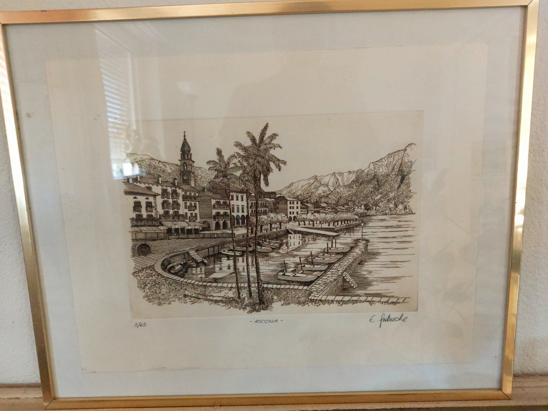 Dipinti: Radierung von Ascona von E. Fritzsche eingerahmt – Usato da Horgen venduto da zur_jq85 2