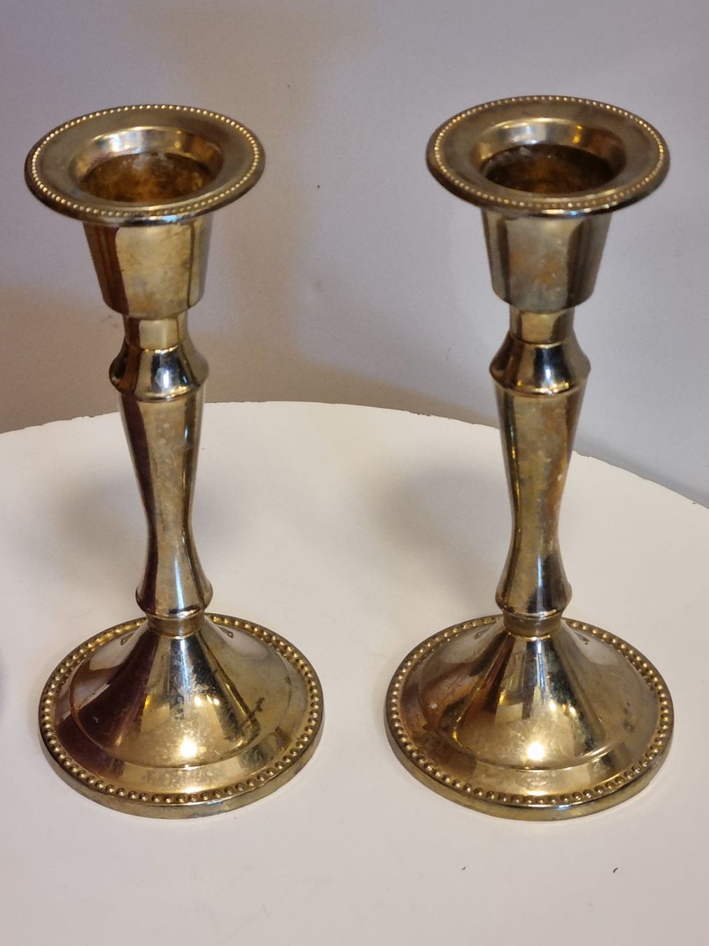 Portacandele: Paar Vintage Kerzenständer messingfarben 14 cm – Usato da Scharnachtal venduto da devin03 1