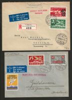 1937/38 : 2 CH Flugpost Briefe