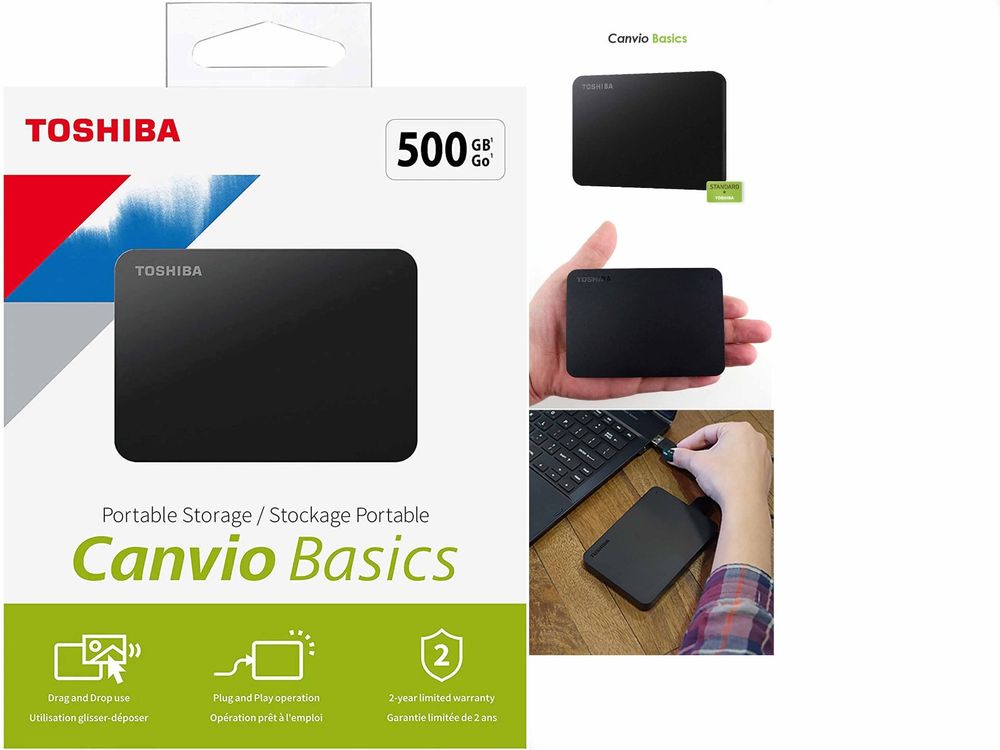 Toshiba Canvio Basics 500GB External Hard Drive | Kaufen auf Ricardo