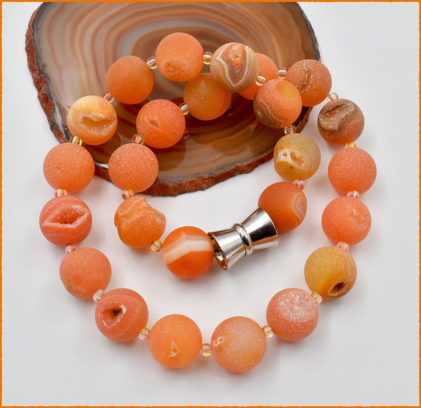 Catenine: ♛ Drusen - Achat Kugel - Collier ca. 50cm – Nuovo e nell'imballaggio originale da Oberglatt ZH venduto da Hot-Spot 1
