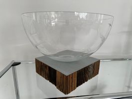 NEU: Designer Glasschale mit Holzfuss