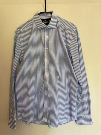 Business Hemd Cafe Coton - Hellblau weiss gestreift