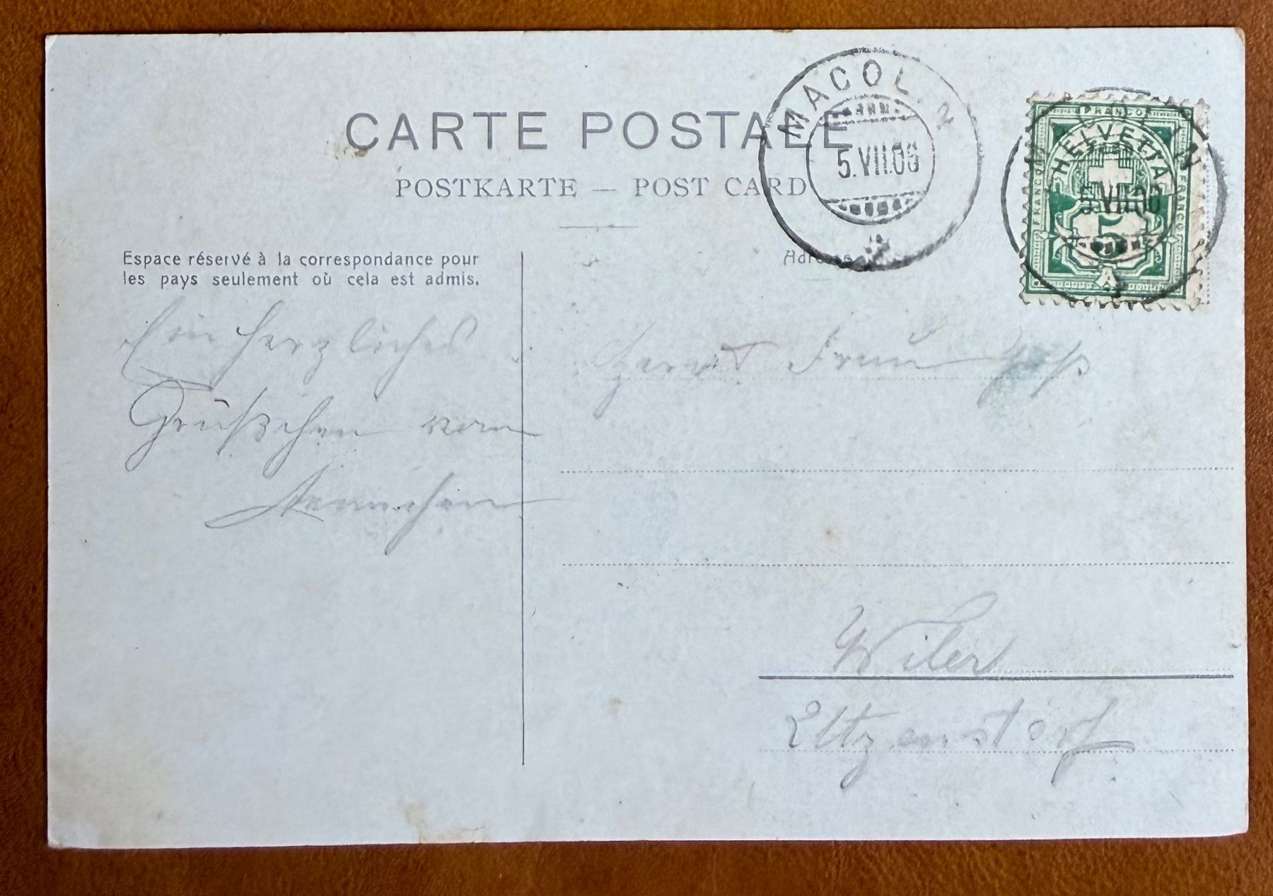 Cartoline postali: Biel - Macolin - Le Grand Hôtel  1905 – Usato da Lutry venduto da Ediego 1