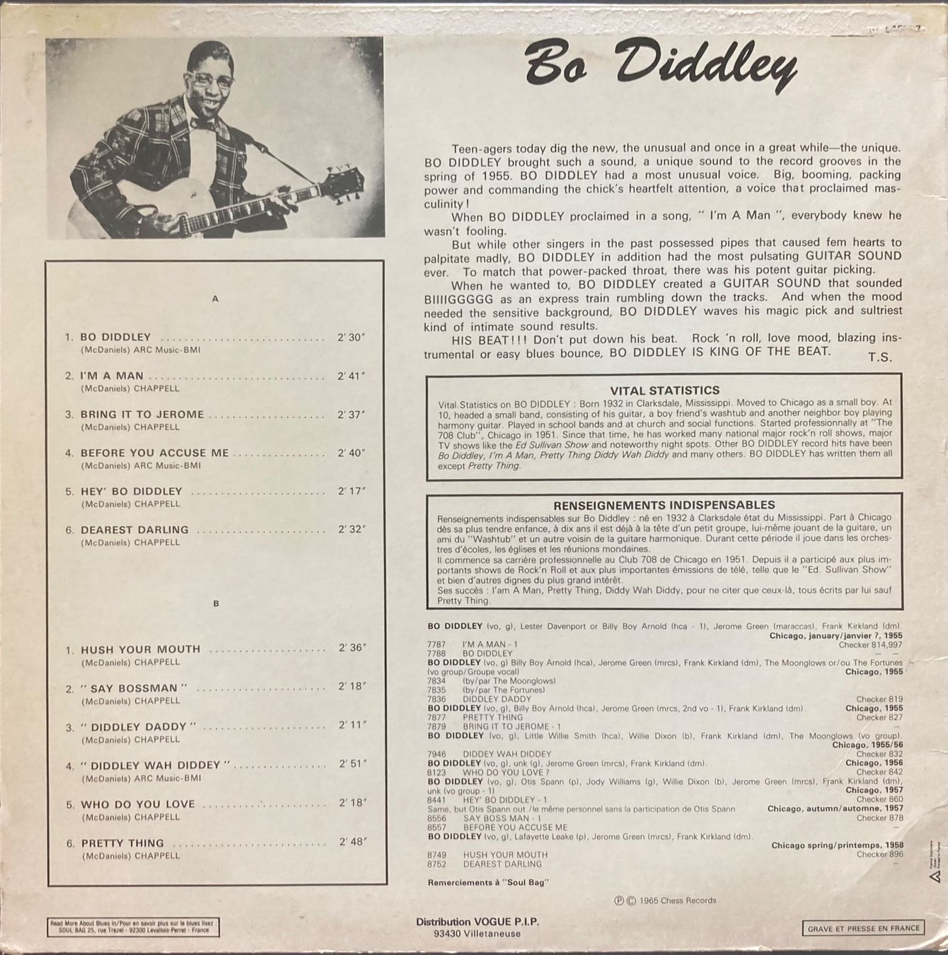 Vinyles: BO DIDDLEY - BO DIDDLEY – D'occasion à Poliez-Pittet par Newtown-Records 1
