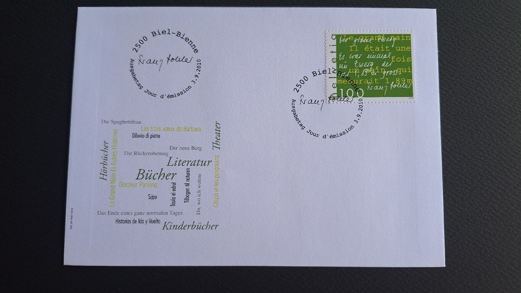 Tutti i francobolli: 2010,Nr.1365;FDC – Nuovo (secondo la descrizione) da Pratteln venduto da walti-6060