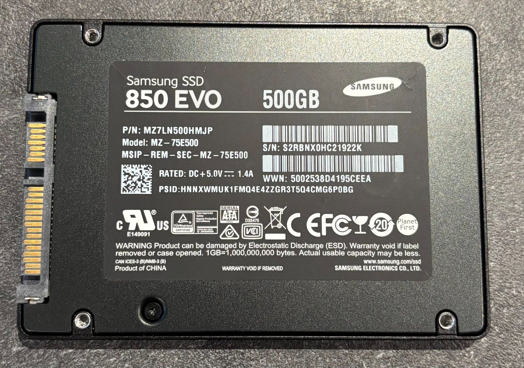 Samsung Harddisks: Samsung SSD 850 Evo mit 500 GB – Gebraucht aus Nürensdorf von daneras 1