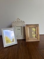 Drei Bilderrahmen im Set Holz und Weiss